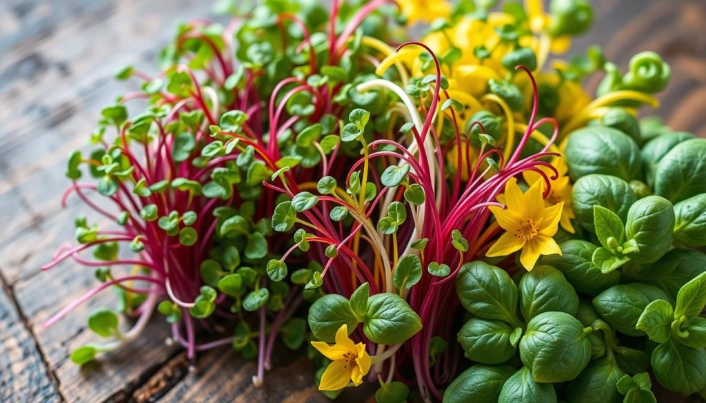 different microgreen varieties