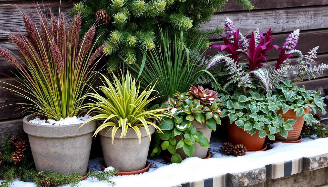 overwintering potted plants