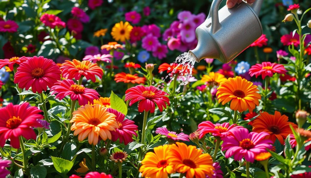 watering plants